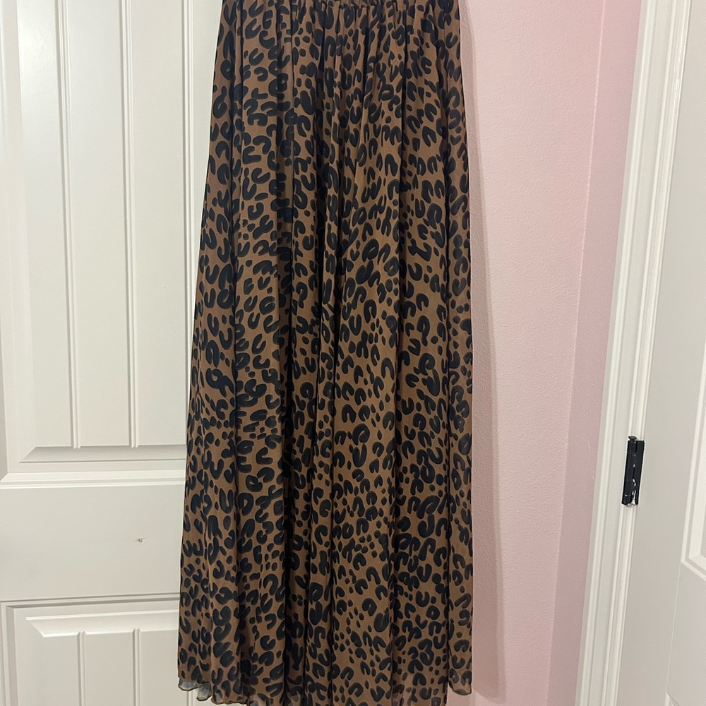 Chicwish Brown Pleated A-line Maxi Skirt